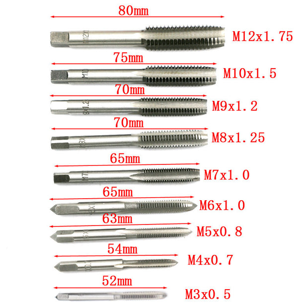 Tap And Die Set Hand Tap Hardware Tool Wrench Wrench Metric Tap Set