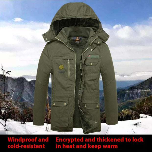 Windproof And Cold-resistant Ultra-fine-meshed Thickening Velvet Lining Cotton-padded Jacket