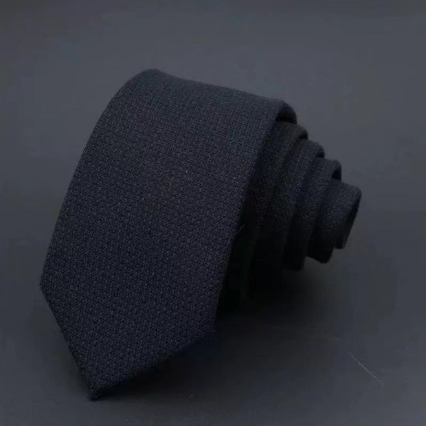 Thickened Sanded Fabric Hand Hit Men's Business Fashion Striped Solid Color Tie Cotton Formal Wear