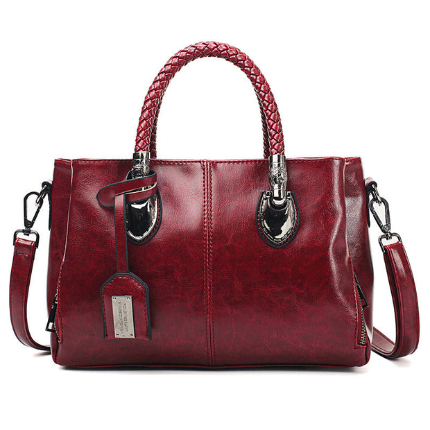 Women Vintage Oil Wax leather luxury handbags