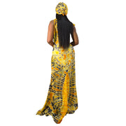 Women's Fashionable Printed Slim Fit Long Dress