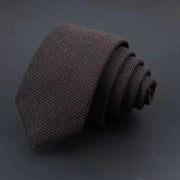 Thickened Sanded Fabric Hand Hit Men's Business Fashion Striped Solid Color Tie Cotton Formal Wear