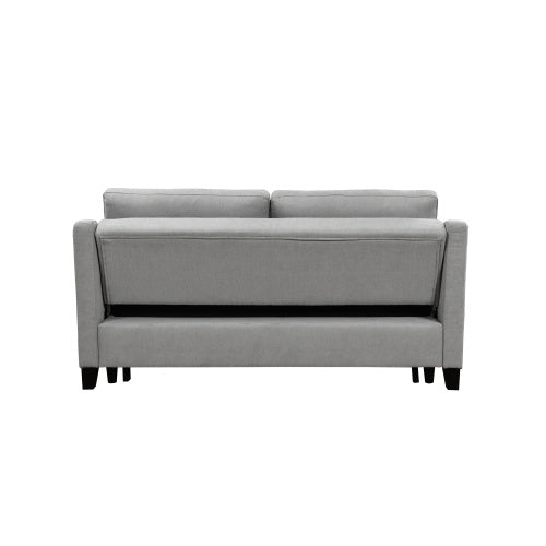 69 Inches  3-in-1 Convertible Queen Sofa Bed, Modern Fabric Double Sofa Bed With Pull-out Bed, Small Double Sofa With Reclining Backrest, Living Room Furniture, Light Grey