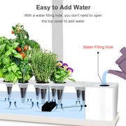 Smart Hydroponics Growing System Indoor Garden Kit 9 Pods Automatic Timing with Height Adjustable 15W LED Grow Lights 2L Water Tank Smart Water Pump for Home Office Kitchen