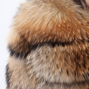 Fur Coat Raccoon Dog Fur Splicing