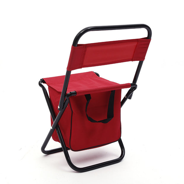 Portable Folding Chair Multifunctional Fishing Ice Pack Stool Camping Folding Stool Can Back Arm Chair