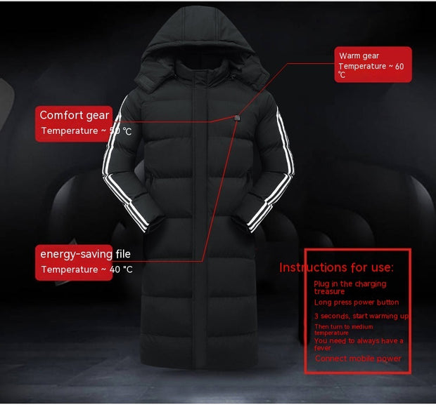 Winter Zone 11 Heating Down Coat Heating Long Coat