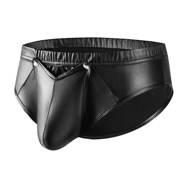 Men's Close-fitting Matte Leather Briefs