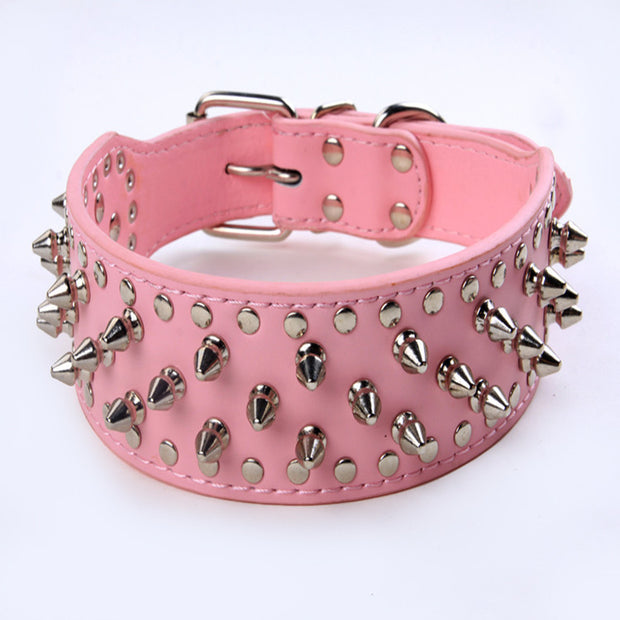 Bullet Nail Pet Medium And Large Rivet Dog Collar