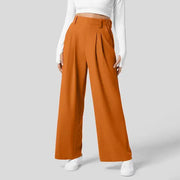 Solid Wide Leg Pants For Woman Work Business