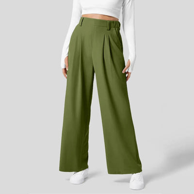 Solid Wide Leg Pants For Woman Work Business